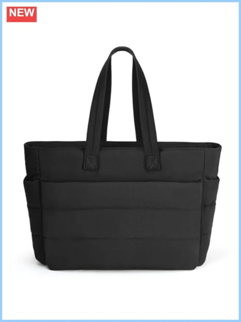 Lightweight Puffer Tote Bag for Women 8-Compartment Quilted Shoulder Bag Large